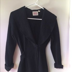 Small dark navy blue wool coat